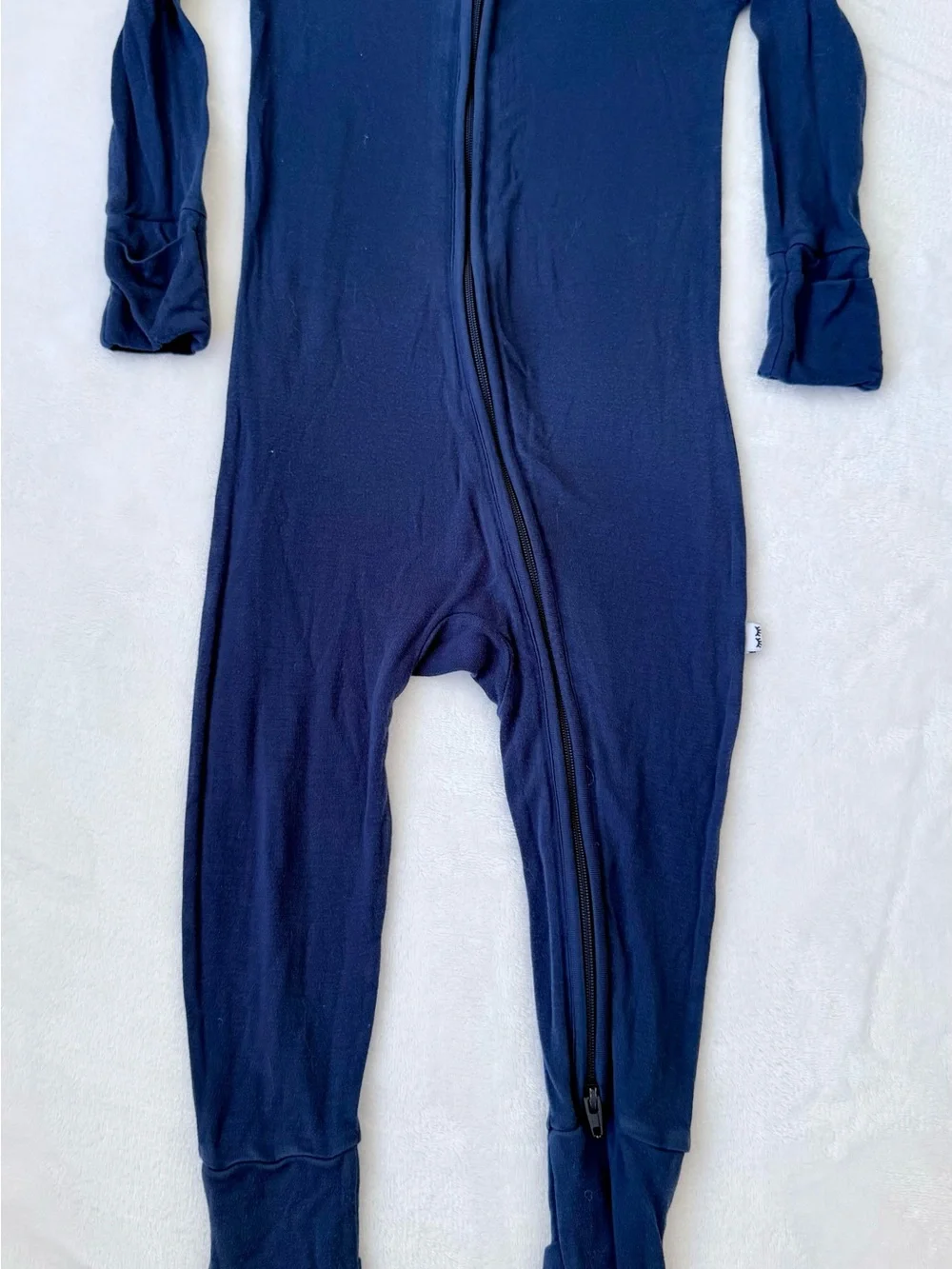 Little Sleepies Navy Zippie (size 12-18M)